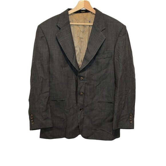 Oscar De La Renta Signature Mens Houndstooth Blazer 42R  Wool Blend - Picture 1 of 6